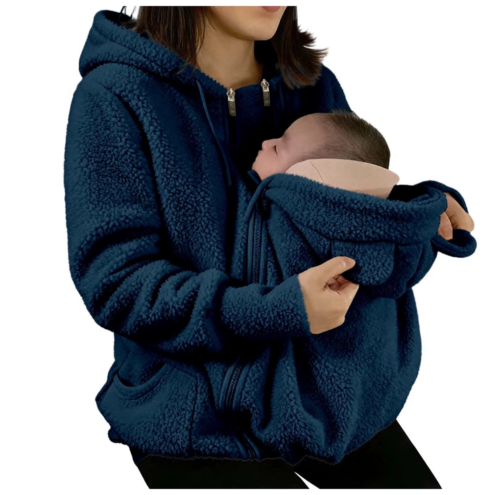 Nuvomi CozyNest fleece hoodie in Navy